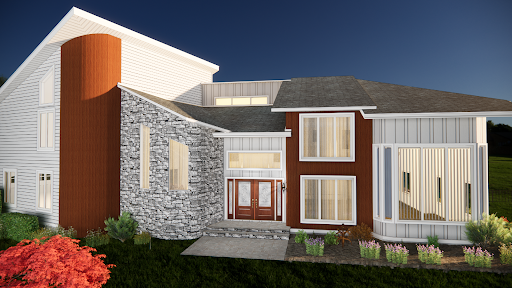 A 3D design of a home in Denville, New Jersey that is being remodeled. 